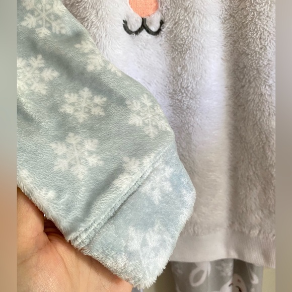 Justice Bunny Pajama Set Fluffy Pullover 18/20 + Pants 14/16 - Picture 5 of 6